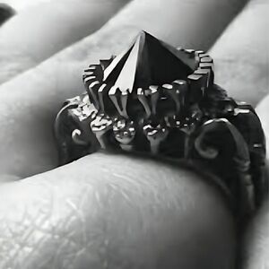 NEW Bloodmilk Jewelry Belonging to the Darkness Silver & Black Onyx Gothic Ring